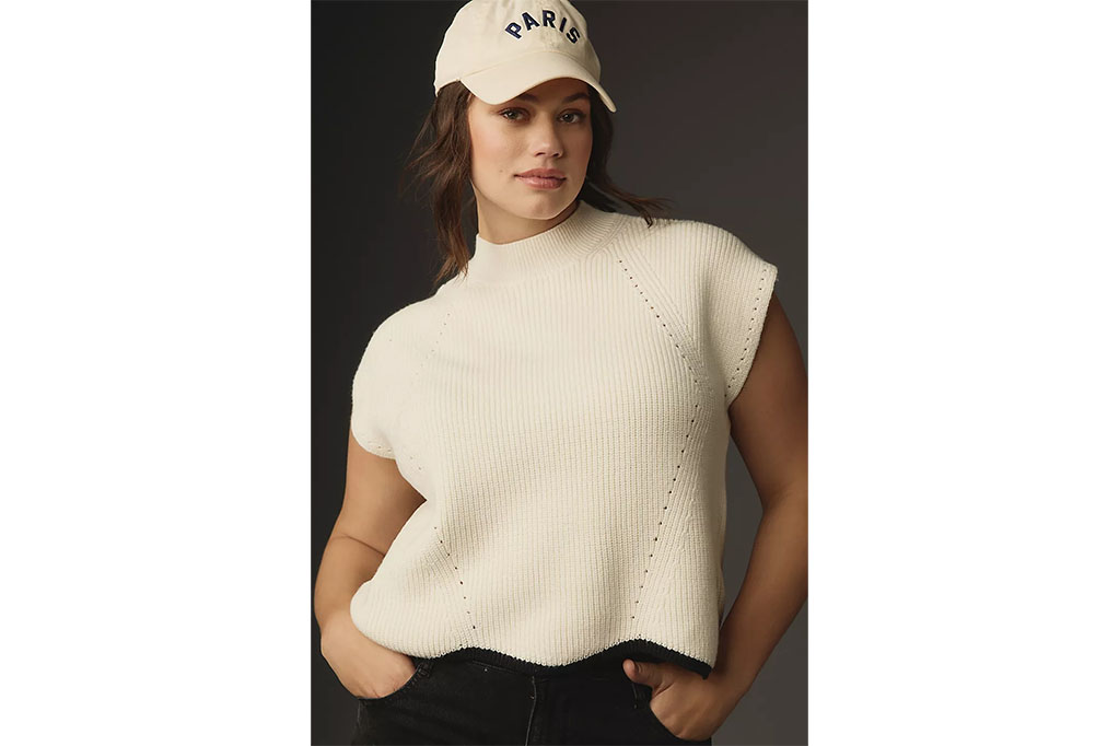 Anthropologie Maeve Wavy Sweater Vest