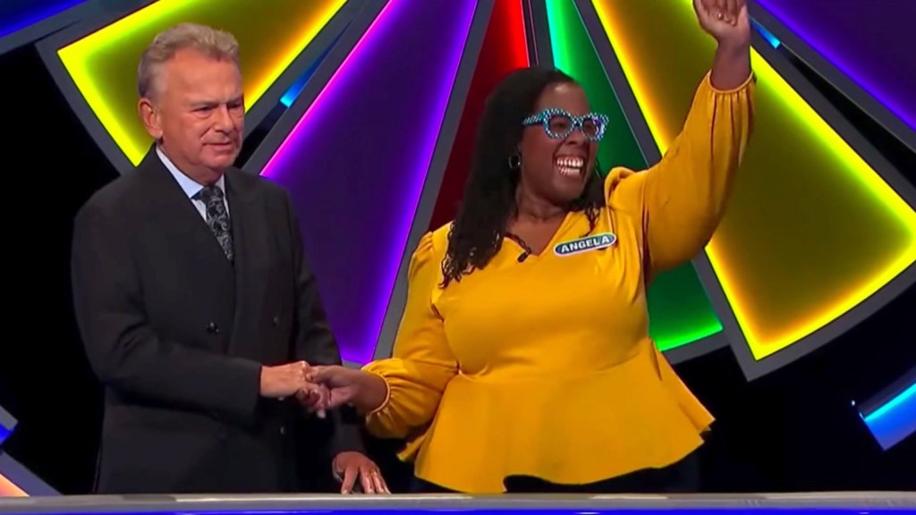 "Shut up," Sajak mocked shortly after announcing the show's commercial break as he attempted to match the energy rolling off Omezie. 