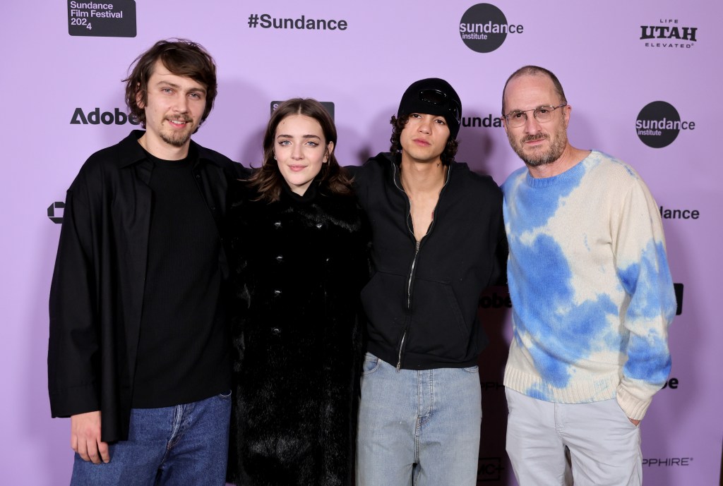 Director Jack Begert, Talia Ryder, Dominic Fike and producer Darren Aronofsky 