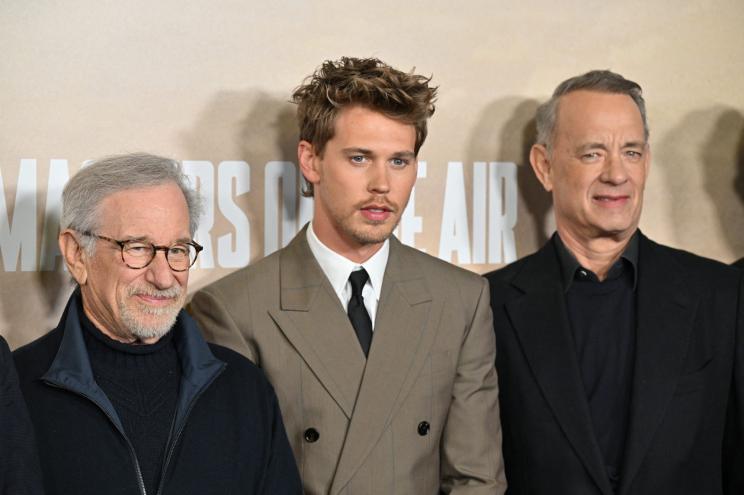 US actor Austin Butler, Tom Hanks, Steven Spielberg