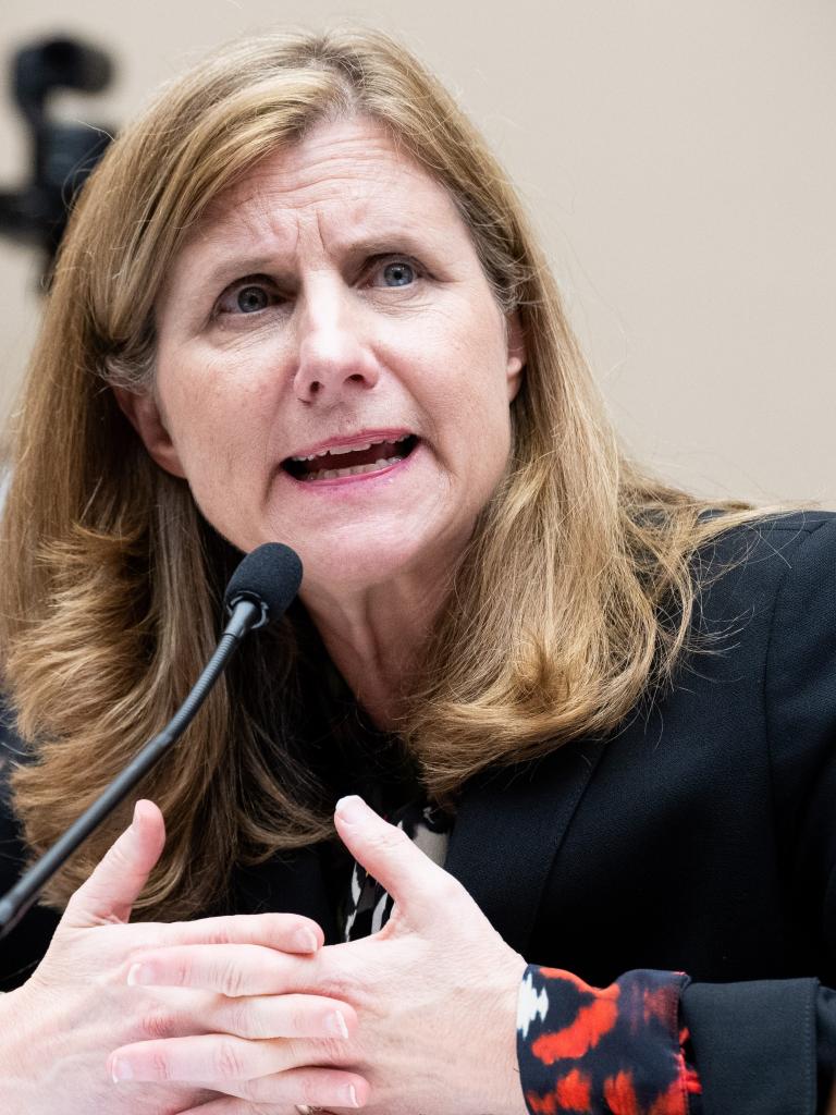 Former University of Pennsylvania President Liz Magill is pictured testifying before Congress.