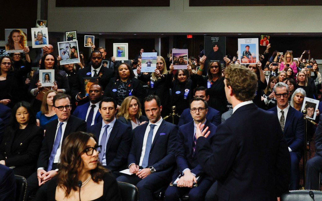 Mark Zuckerberg testifies during Senate hearing on online child exploitation at U.S. Capitol.