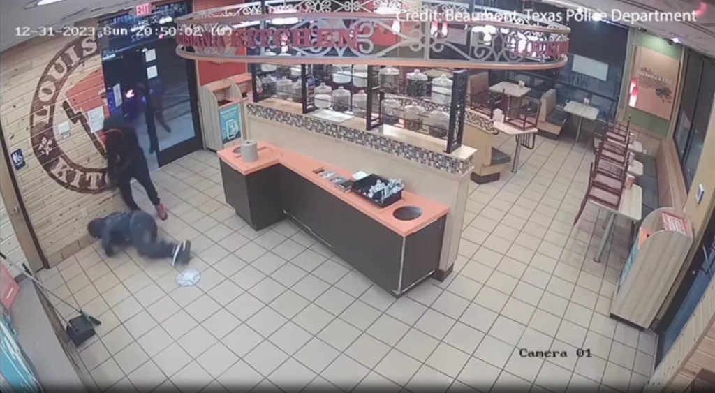 Police in Beaumont, Texas, are looking for "3 stooges" who slipped and fell during a robbery of a Popeyes restaurant.