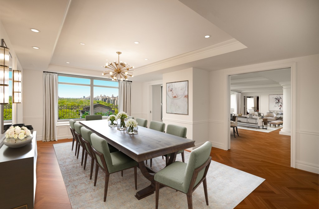 Interior of the dining room inside the penthouse.