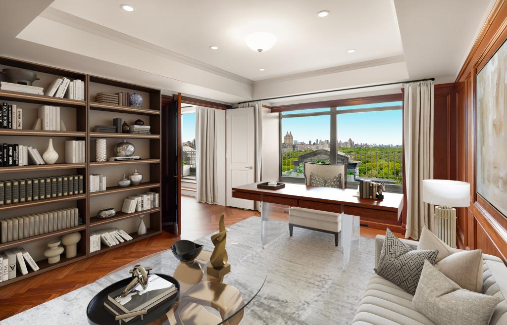 Interior of a reading area inside the penthouse.