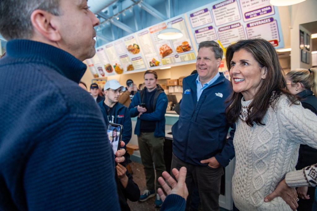 Nikki Haley and Chris Sununu greet New Hampshire voters at The Beach Plum on Sunday afternoon.