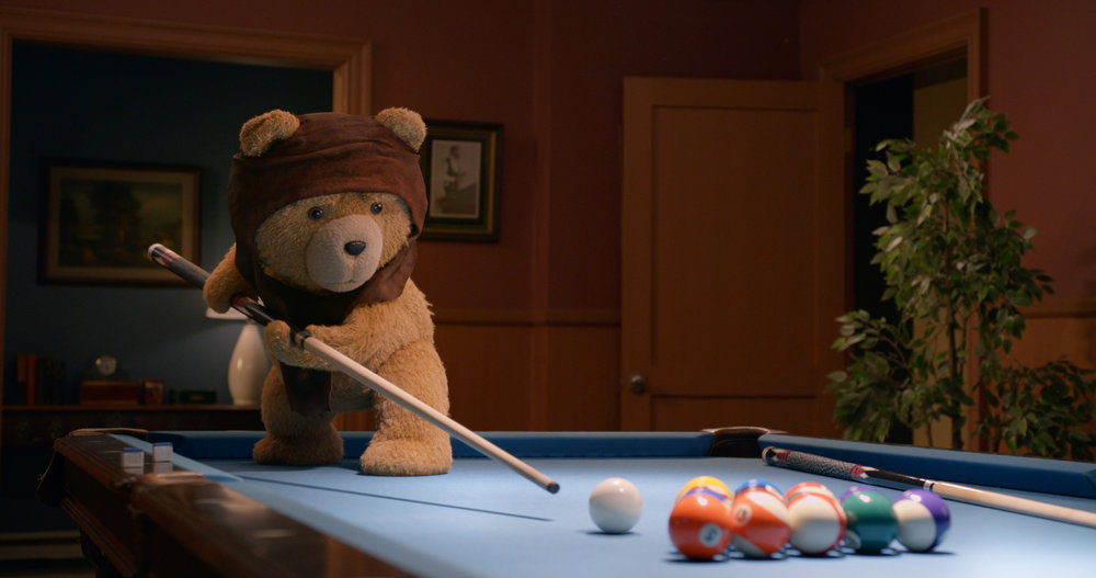 Ted tries his hand (or is that paw?) at a game of pool in Episode 4 of the Peacock comedy.