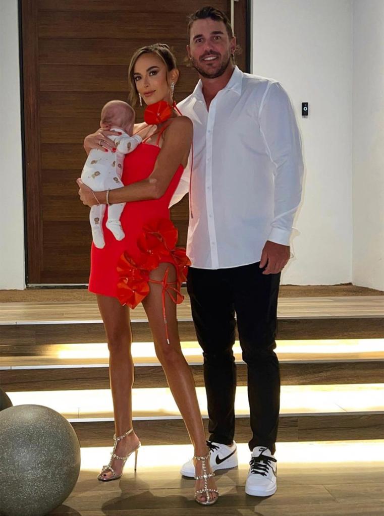 Jena Sims and Brooks Koepka welcomed son Crew in July 2023.