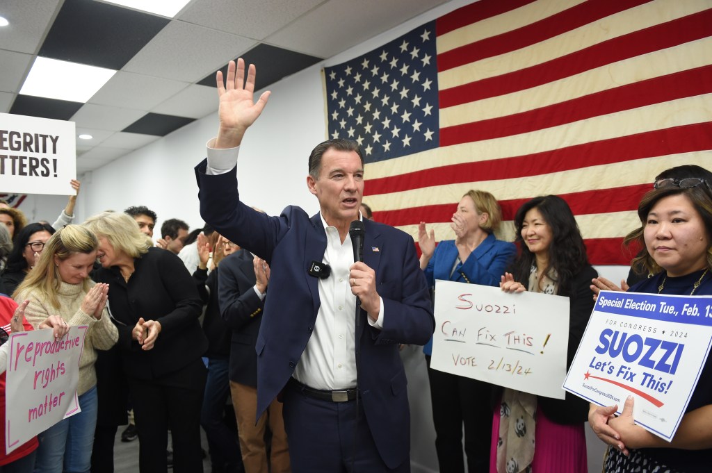 Former Rep. Tom Suozzi opened his campaign headquarters in Great Neck on Jan. 14, 2024.