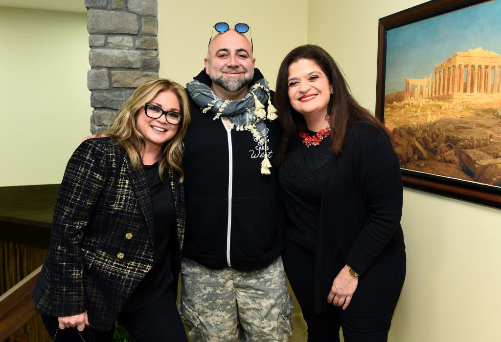 Valerie Bertinelli,  Duff Goldmanand Alex Guarnaschelli attend the 'Turn Up: Fight Hunger' event with Discovery, Inc. at The Brady House on November 12, 2019 in Los Angeles.