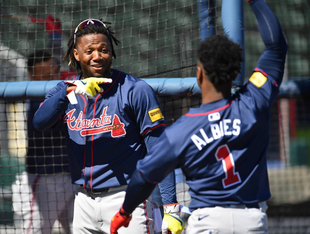 Reigning NL MVP Ronald Acuna Jr. (l) and Ozzie Albies (r).