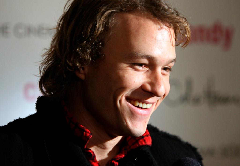 Heath Ledger smiling. 