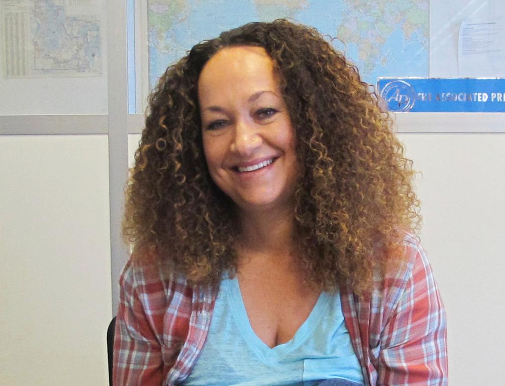  this March 20, 2017, file photo, Nkechi Diallo, then known as Rachel Dolezal, poses at the bureau of The Associated Press in Spokane, Wash.