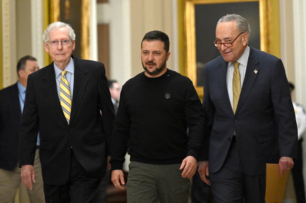 Mitch McConnell, Volodymyr Zelensky, Chuck Schumer