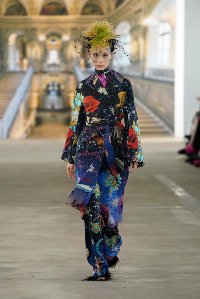 Libertine shows off a crazy, galaxy-patterned outfit