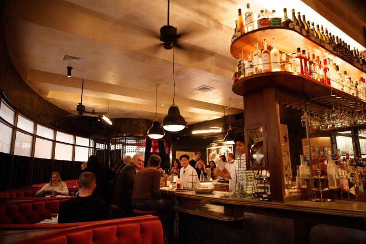 Bar at Smith & Mills in Rockefeller Center concourse.