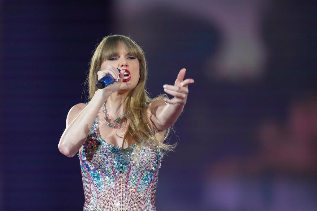 Taylor Swift performs as part of the "Eras Tour" at the Tokyo Dome, on Feb. 7, 2024.