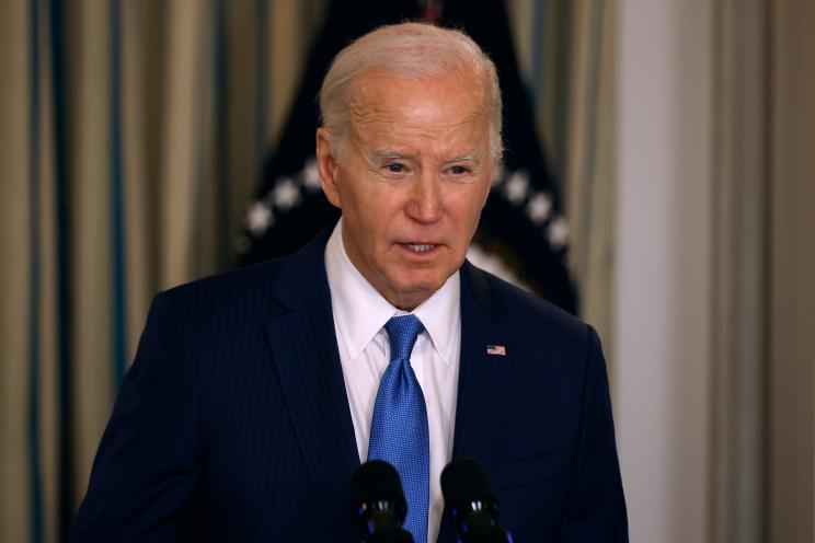 Joe Biden delivering remarks at White House meeting of police chiefs and administration members, February 28, 2024.