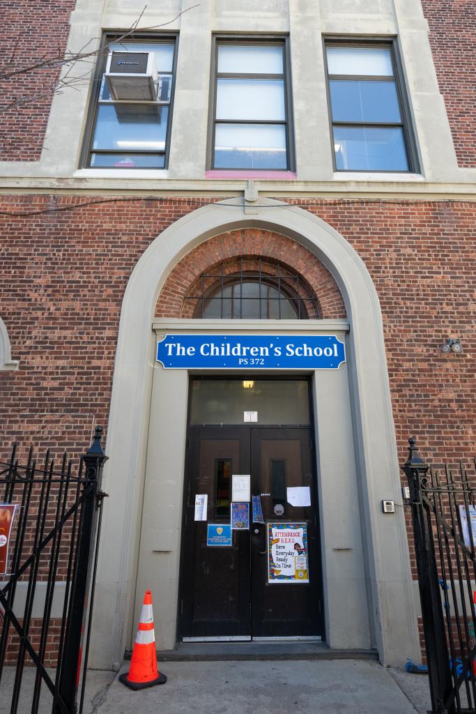 Sign on the front of 240215 P.S. 372 building at 512 Carroll St., Brooklyn, NY. Credit J.C.Rice.