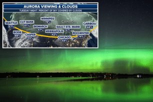 Materials from the Sun hitting Earth's atmosphere could create a vivid Northern Lights display for parts of the upper Midwest and northern U.S. early this week.