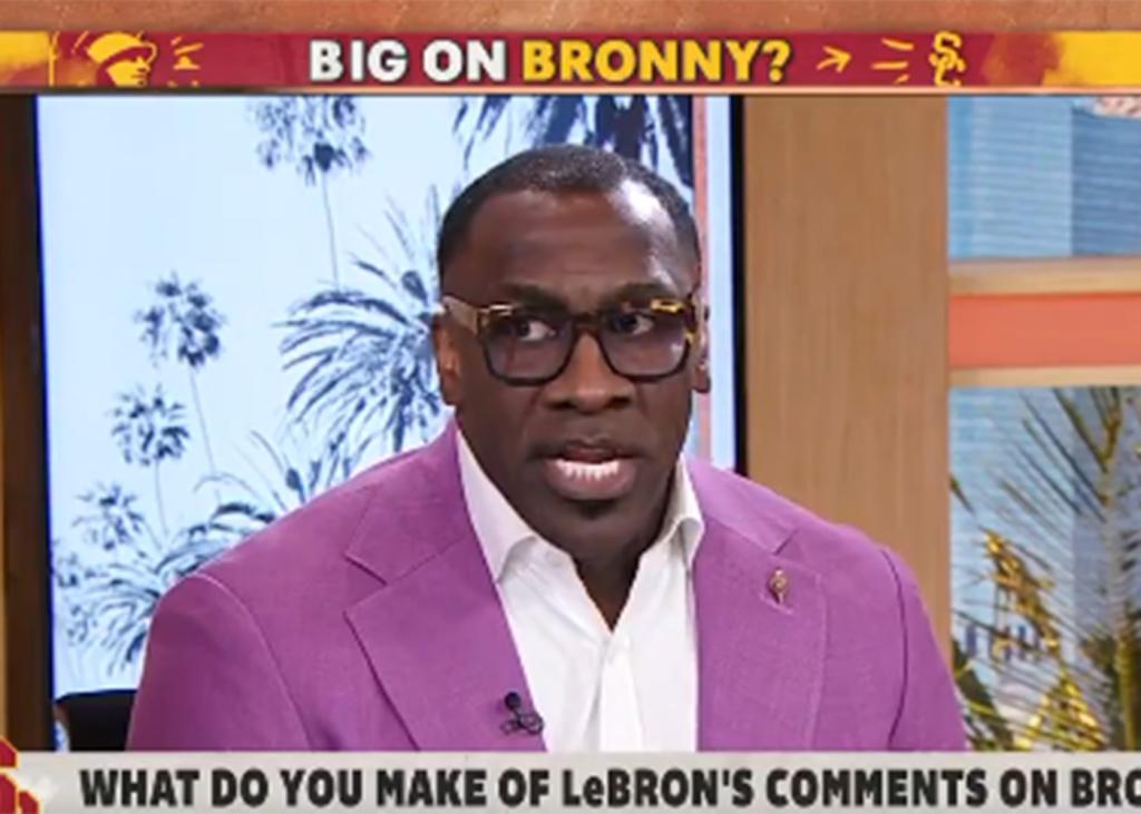 Shannon Sharpe discussing USC guard Bronny James on "First Take" on ESPN, Feb. 27m 2024. 