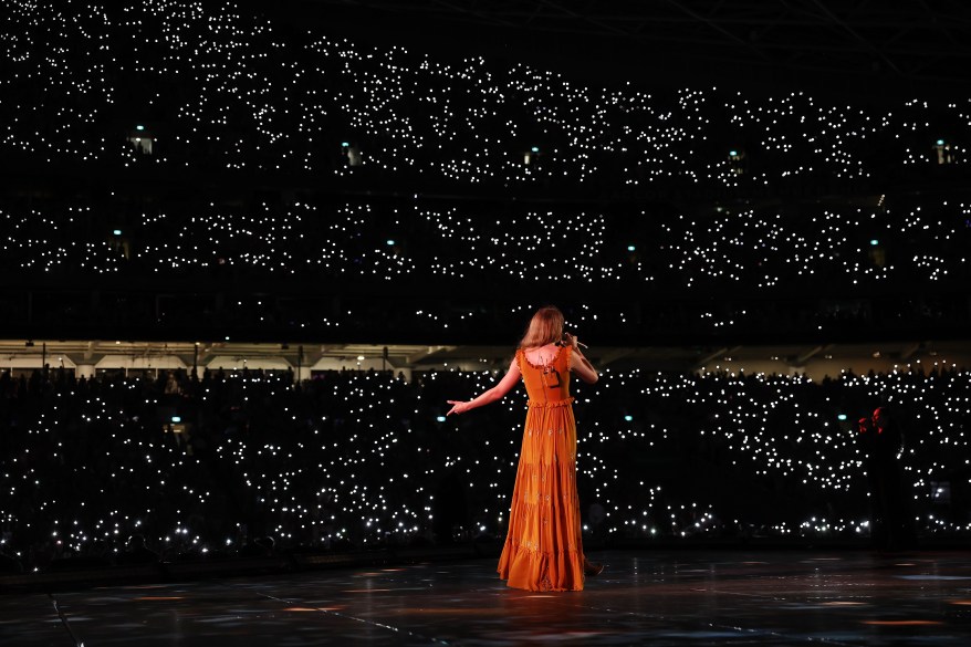 Taylor Swift performing on stage during The Eras Tour at Accor Stadium in Sydney, Australia on February 23, 2024.