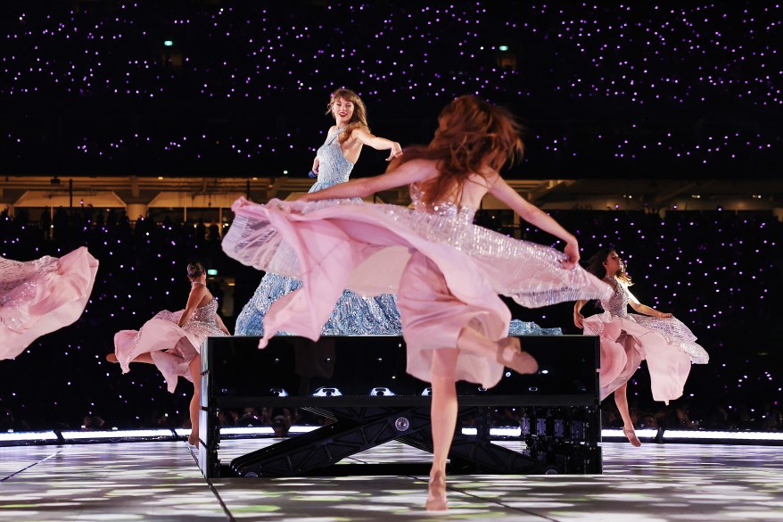 Taylor Swift performing on stage during The Eras Tour at Accor Stadium in Sydney, Australia on February 23, 2024.