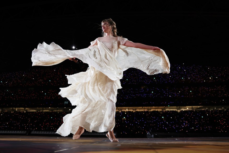 Taylor Swift performing on stage during The Eras Tour at Accor Stadium in Sydney, Australia on February 23, 2024.