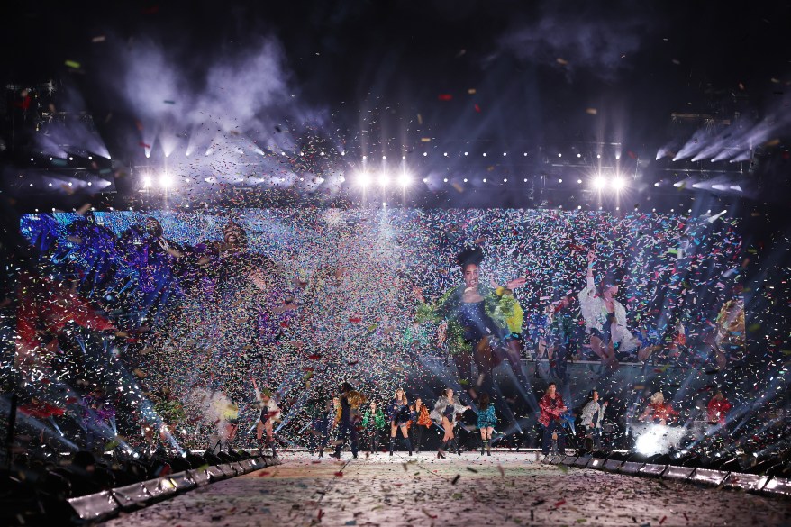 Taylor Swift performing on stage during The Eras Tour at Accor Stadium in Sydney, Australia on February 23, 2024.