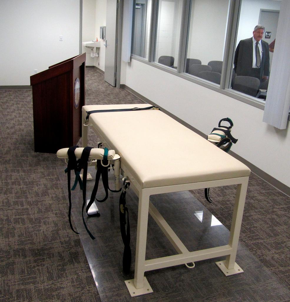 The execution chamber at the Idaho Maximum Security Institution is shown.