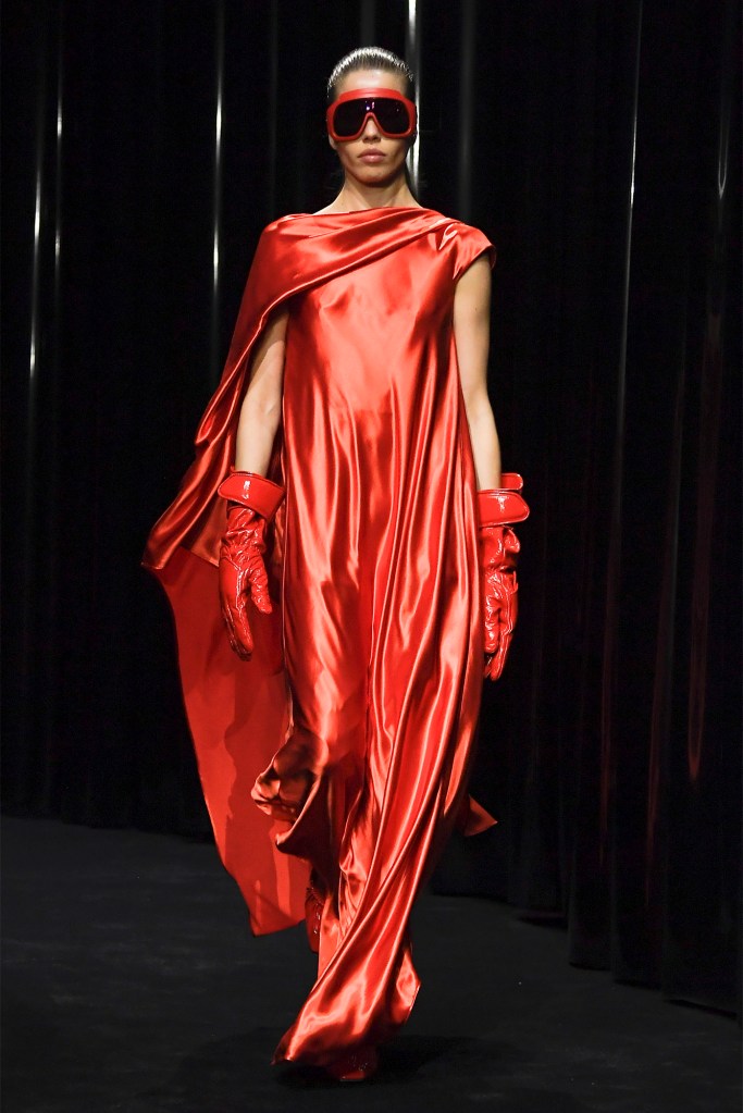 A model walking in the Ferrari RTW Fall 2024 show.