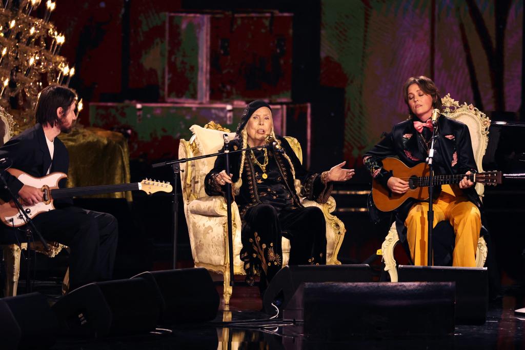 Joni Mitchell at the 66th annual Grammy Awards on Feb. 4, 2024. 