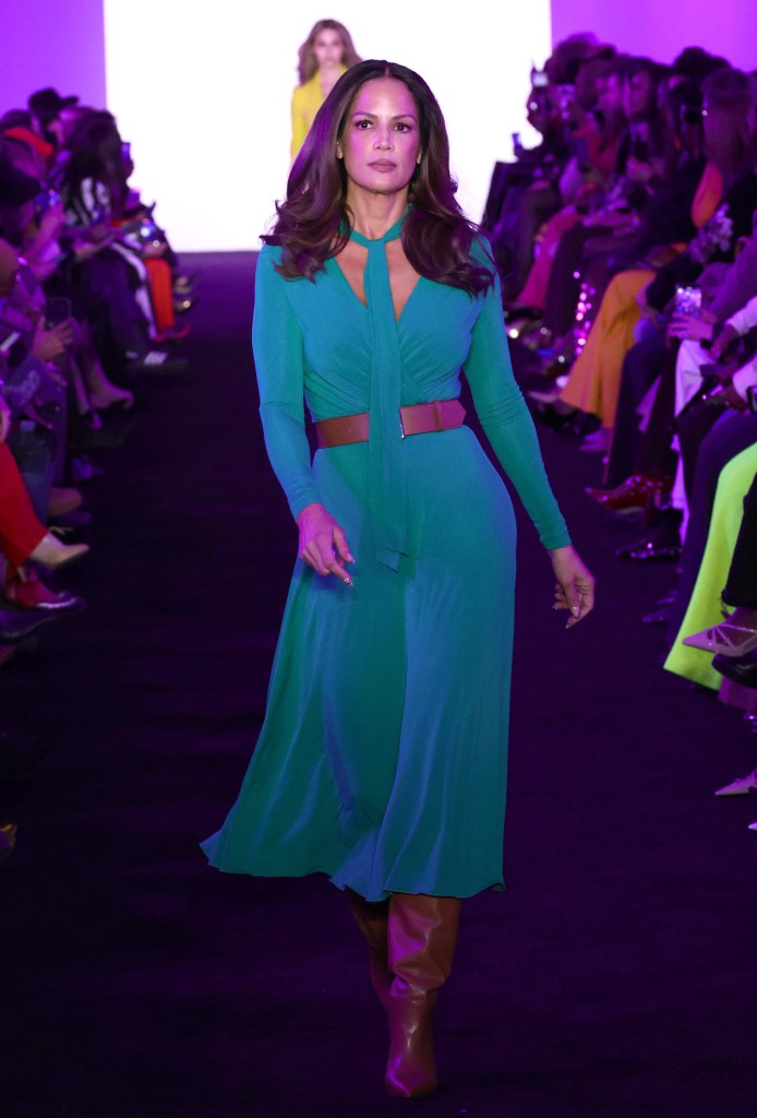 Veronica Webb walks for Sergio Hudson NYFW