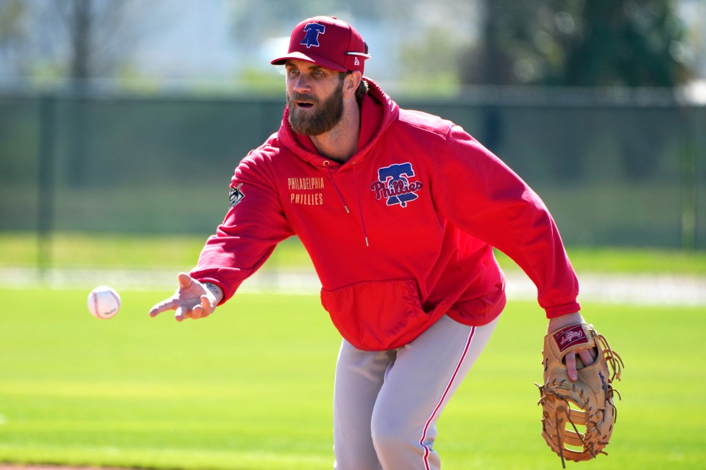 Bryce Harper will now serve as a first baseman.