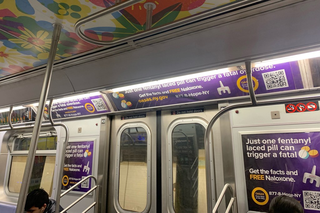 Subway car advertisements