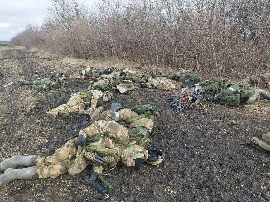 Harrowing photos show dozens of bodies after a Ukrainian HIMARS attack on Russian troops in the occupied section of the Donetsk region