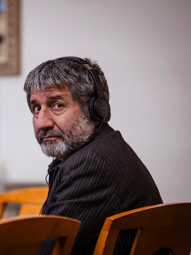 Muhammad Syed looks over his shoulder during closing arguments at the Bernalillo County Courthouse in Downtown Albuquerque, N.M,, on Friday, March 15, 2024