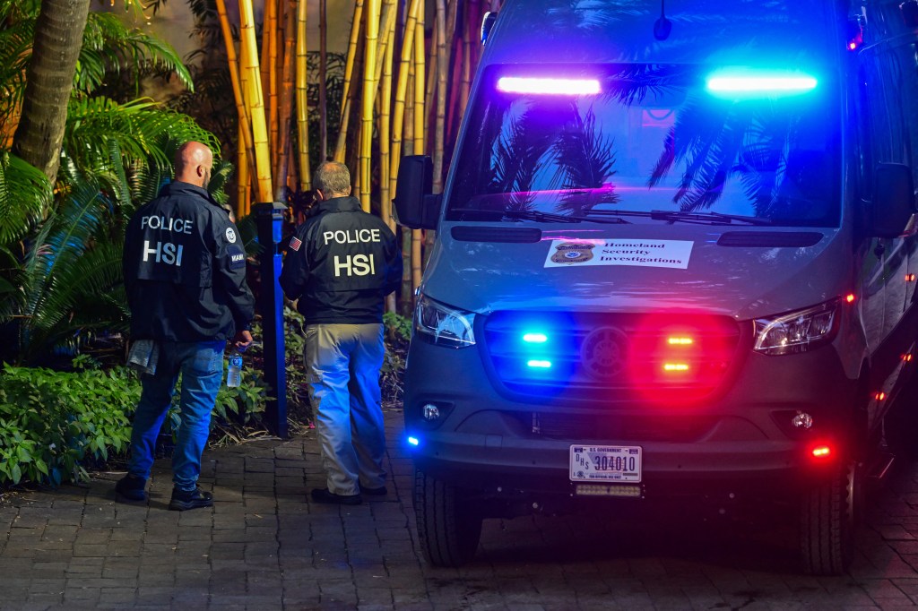 DHS agents at Combs' home in Miami Beach during the raid on March 25, 2024.