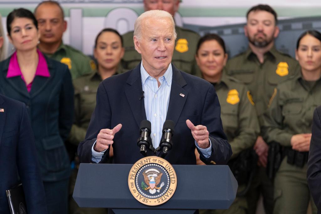 President Joe Biden delivers remarks about immigration and border security at the Brownsville Station on February 29, 2024 in Olmito, Texas. 