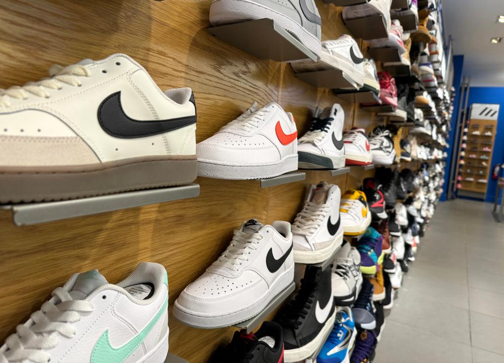 Nike shoes on display