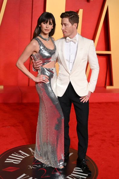 Nina Dobrev and Shaun White at 2024 Vanity Fair Oscar Party hosted by Radhika Jones in Beverly Hills, California.