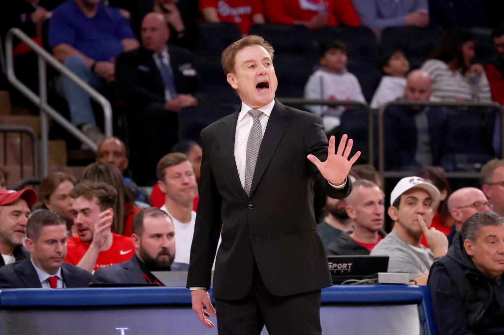 St. John's Red Storm head coach Rick Pitino reacts