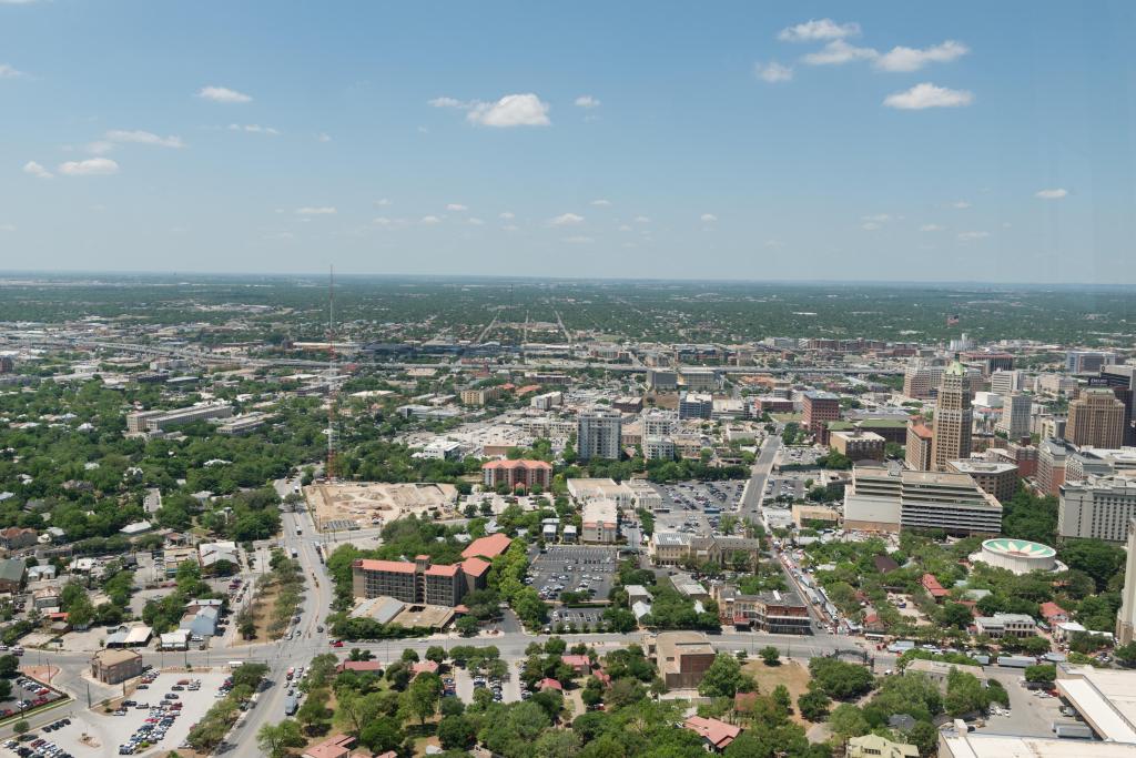 An aerial view of San Antonio.