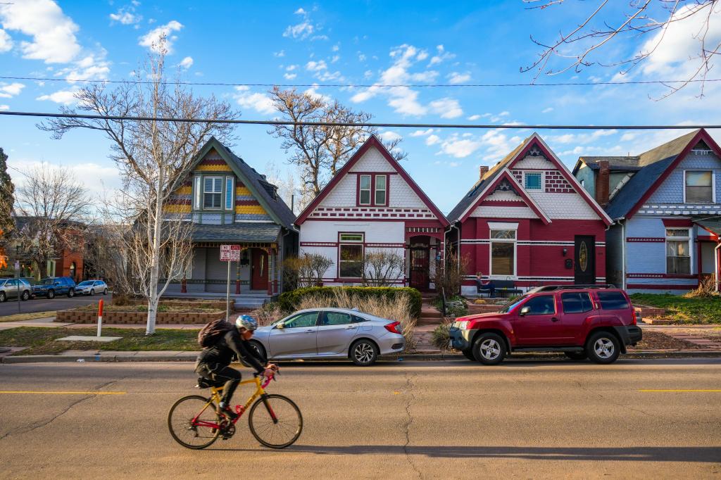 A row of homes in the Mile High City.