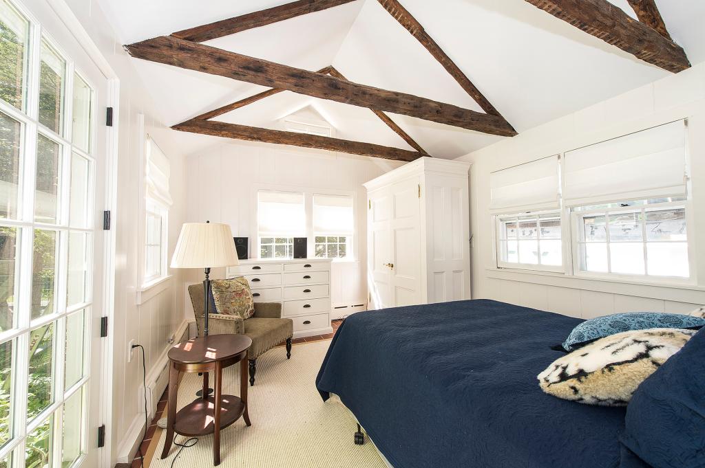 Interior of one of just two bedrooms inside the Hamptons abode. 