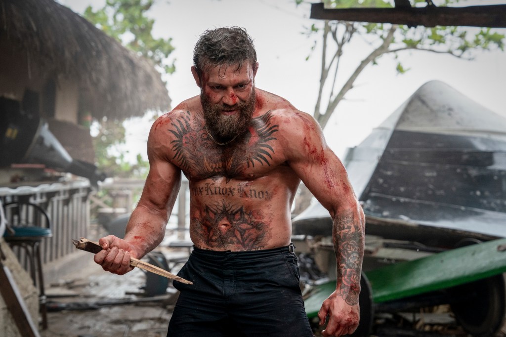 This image released by Prime Video shows Conor McGregor in a scene from "Road House."