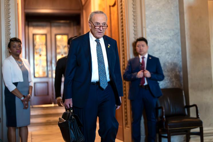 Senate Majority Leader Chuck Schumer departs after saying he believes Israeli Prime Minister Benjamin Netanyahu has "lost his way."