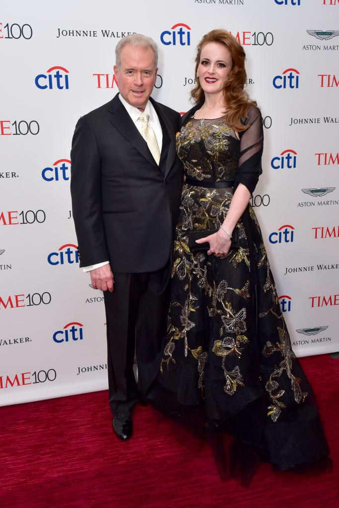 Robert Mercer and Rebekah Mercer stand side by side on red carpet