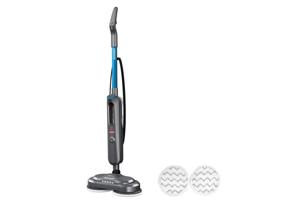 An electric mop with cleaning pads
