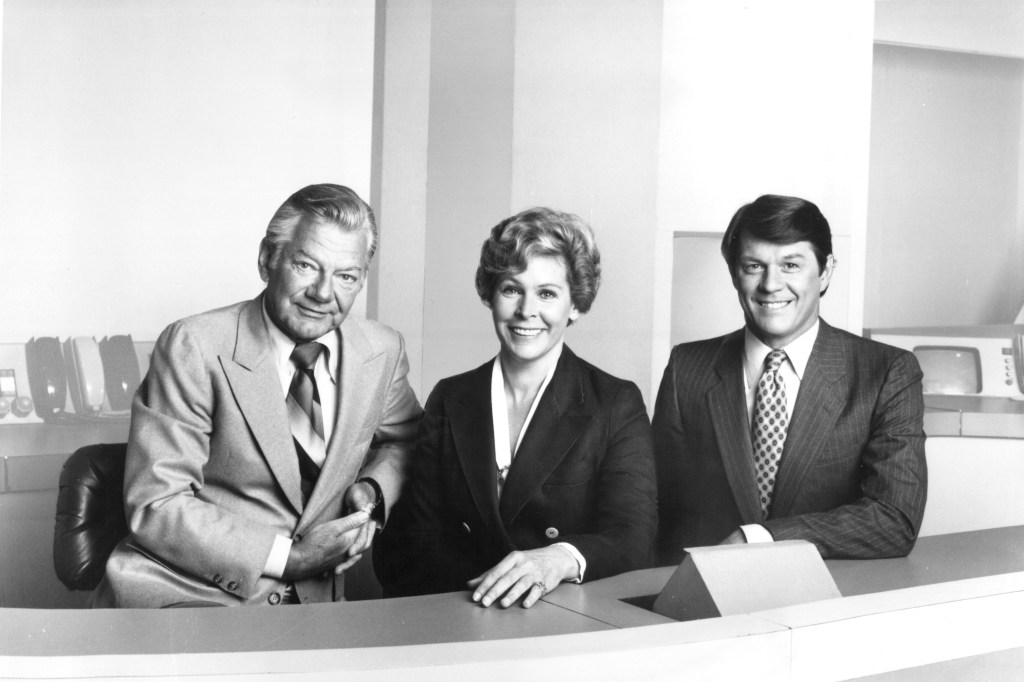 (l-r) Bill Jorgensen, Pat Harper and Steve Bosh anchor Independent Network News, a half-hour national and international news program.